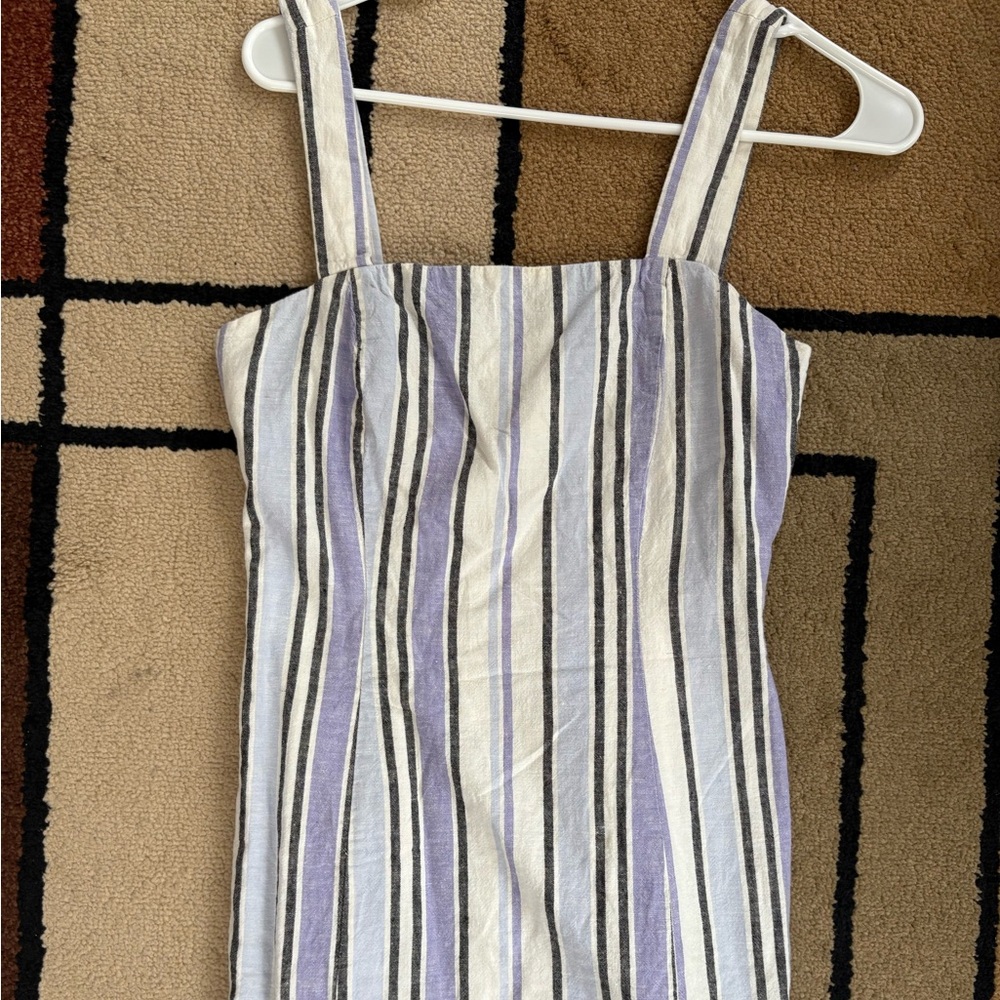 Striped Dress in Purple and White